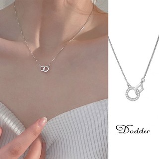 Vòng Cổ choker Bằng Bạc Mặt Hình Học Đơn Giản Cho Nữ