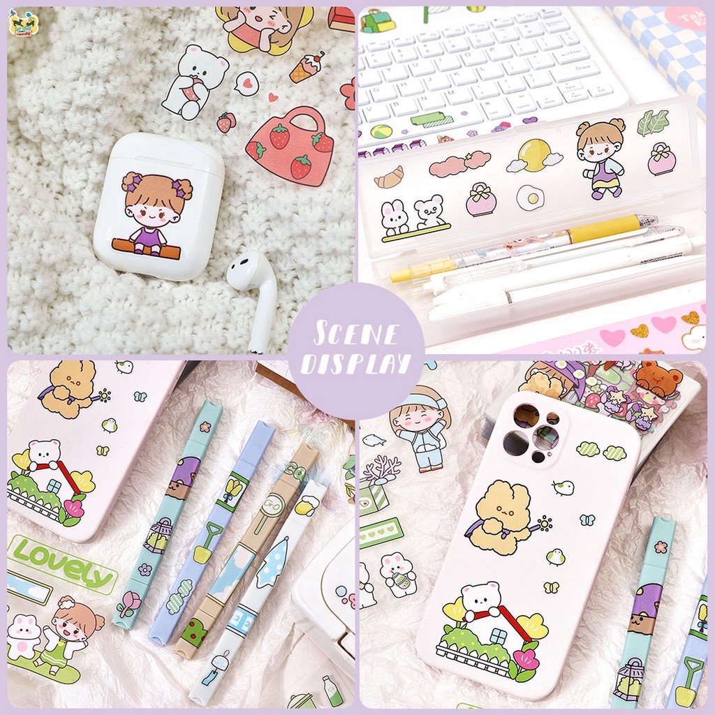 Set 100 Sticker Hoạt Hình Dễ Thương Dán Trang Trí Sổ Tay