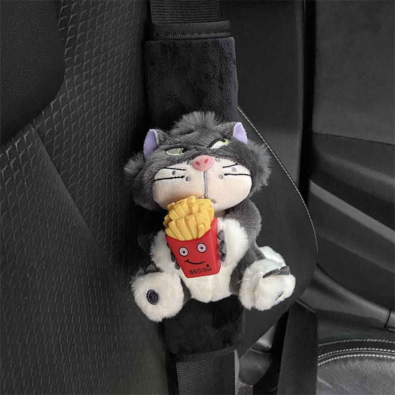 New style Hamburger Bow Lucifer Zhuaimao Safety Belt Decoration Shoulder Sleeve Protective Cover Decoration Car Supplies Cute car interior accessories