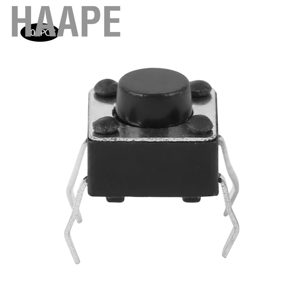 Haape 100pcs Momentary Tactile Push Button Switch Mini Tact Accessory 6x6x4.3mm