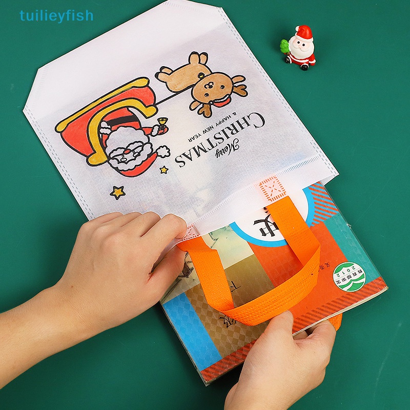 Túi Xách Tay Bằng Vải Không Dệt Vẽ graffiti Giáng Sinh Màu Sắc Nghệ Thuật Cho Trẻ Em