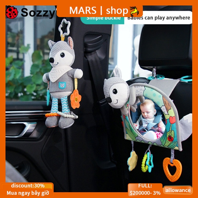 Đồ Chơi Treo Xe Đẩy Em Bé Có Gương Hình Cáo Hoạt Hình Dành Cho Bé Trai 3 Tháng Tuổi