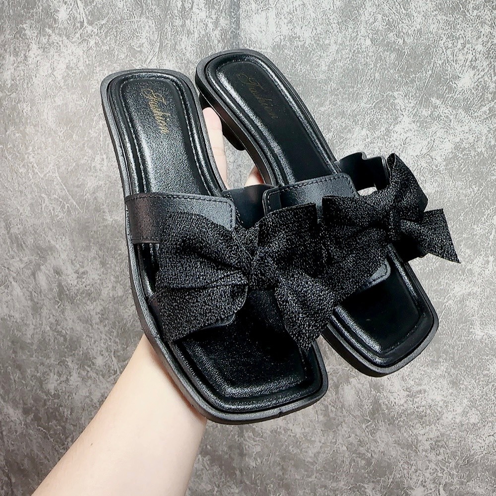 Dép bệt nơ vải, cho nữ, cai 3cm, chống nước mềm êm, chọn đúng size chân