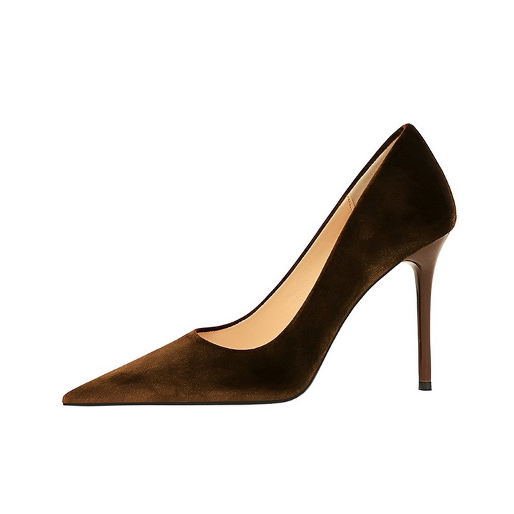 Bigtree Giày Cao Gót 9.5cm Da Lộn Mũi Nhọn Thời Trang Cho Nữ