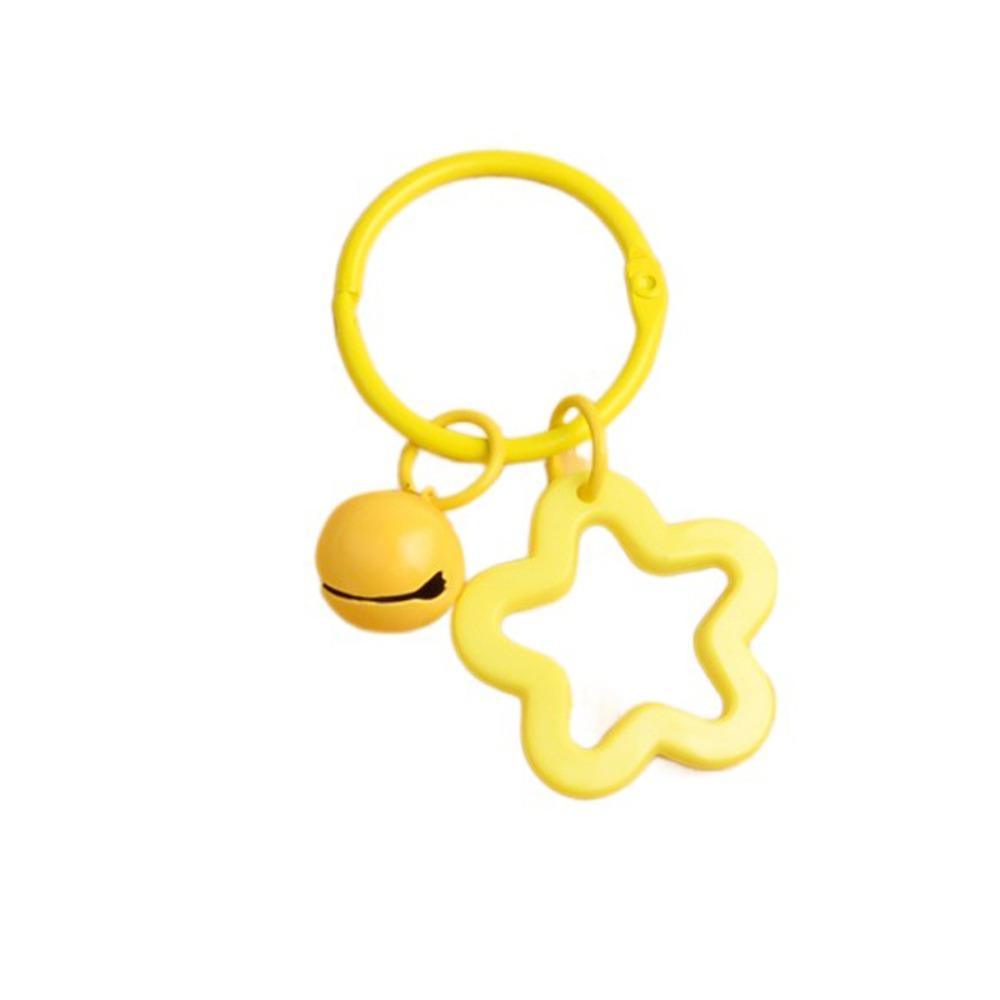 Mmluck Móc Khóa Dạng Vòng Mở Bằng Kim Loại Mặt Chuông Ngôi Sao Năm Cánh Nhiều Màu Sắc Dễ Thương