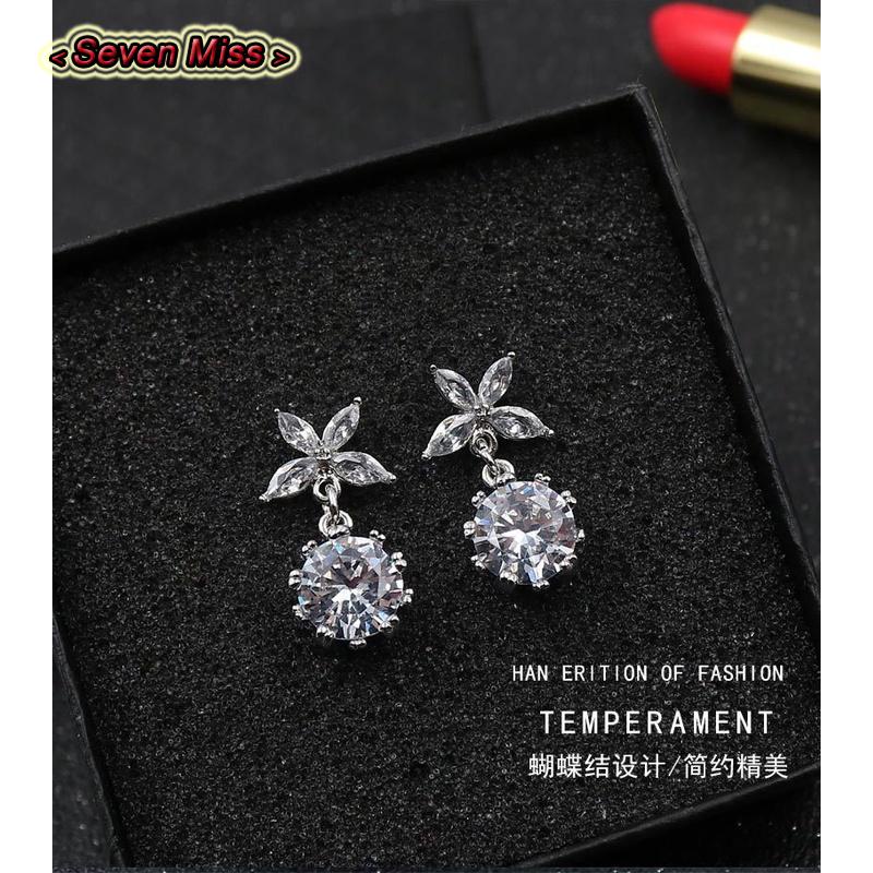 Đôi Bông Tai Mạ Bạc 925 Đính Đá Thời Trang