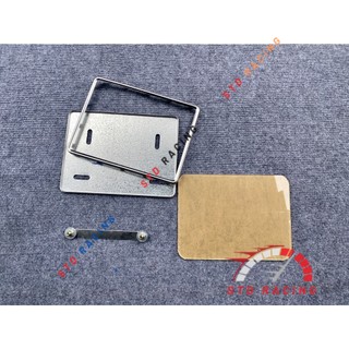 Bộ khung biển số meca inox trắng cao cấp