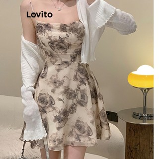 Đầm Lovito kiểu chữ A họa tiết hoa thường ngày cho nữ LNE16198 (Nhiều màu)