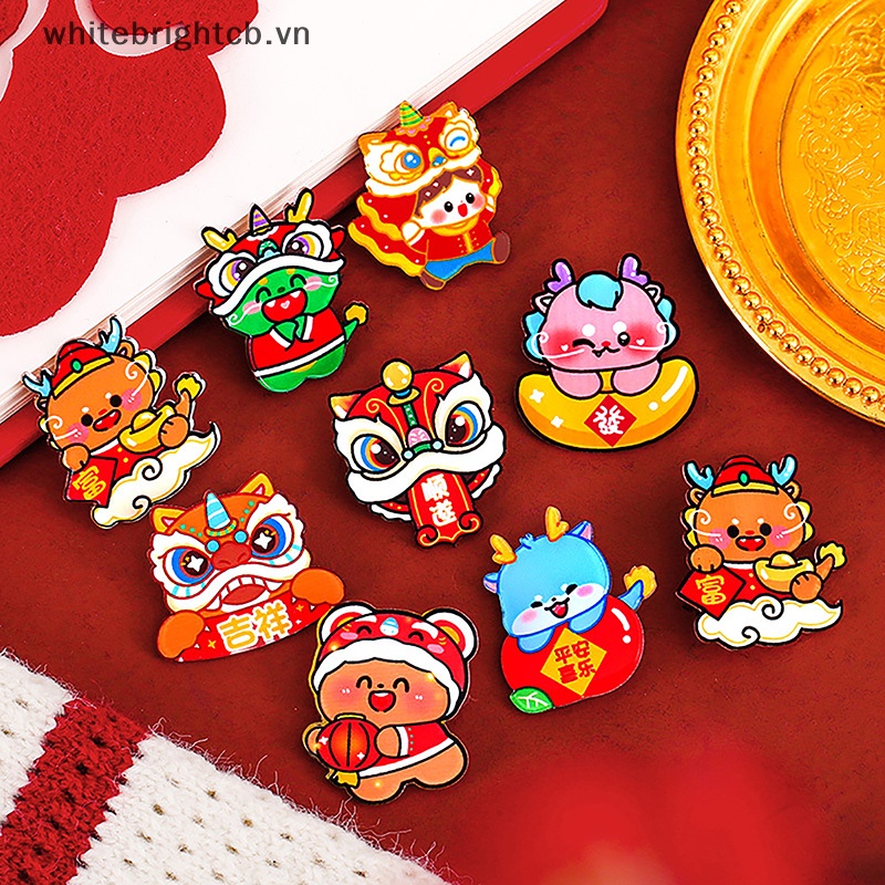 / / Cny Trang Trí / / Trâm Cài Áo Bằng acrylic Hình Rồng Hoạt Hình Năm Mới Phong Cách Trung Hoa Sáng Tạo