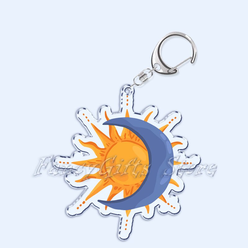 Móc khoá Vincent Van Gogh Art Oil Painting The Starry Night Sunflower in 2 mặt rõ nét Acrylic Phụ kiện trang trí