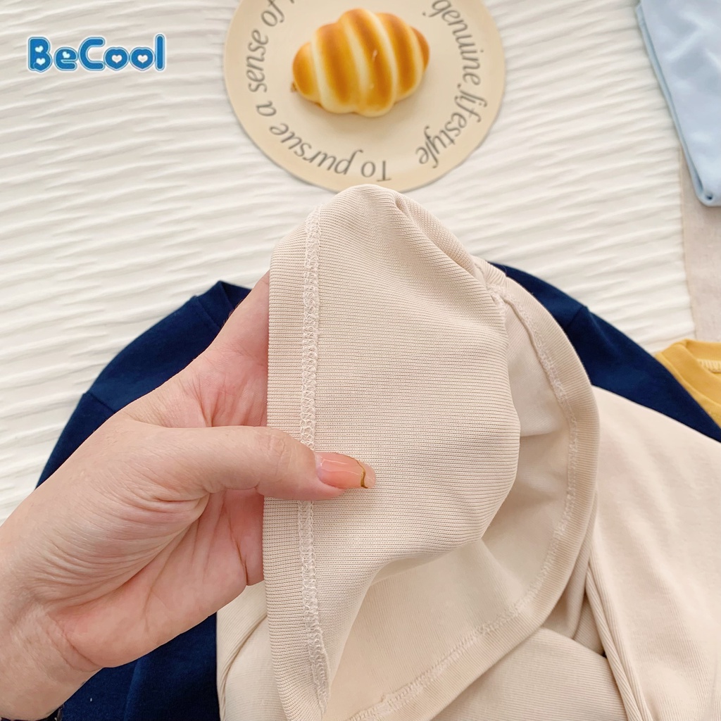 Áo Giữ Nhiệt Giả Túi Ngực Cho Bé Trai Bé Gái Chất Cotton Mềm Mịn BeCool, Áo Thun Dài Tay Cho Bé Từ 7-27kg