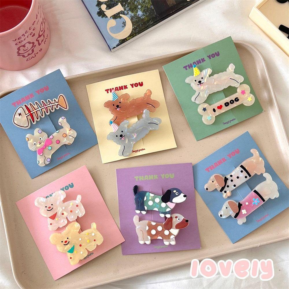 Daron1 Cặp Kẹp Tóc mini Hình Thú Hoạt Hình Dễ Thương Cho Bé