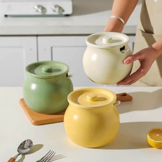  Hũ đựng mỡ bằng sứ nhiều màu hũ đựng gia vị chịu nhiệt độ cao hũ gốm đựng mỡ xinh xắn - Gọn Decor 