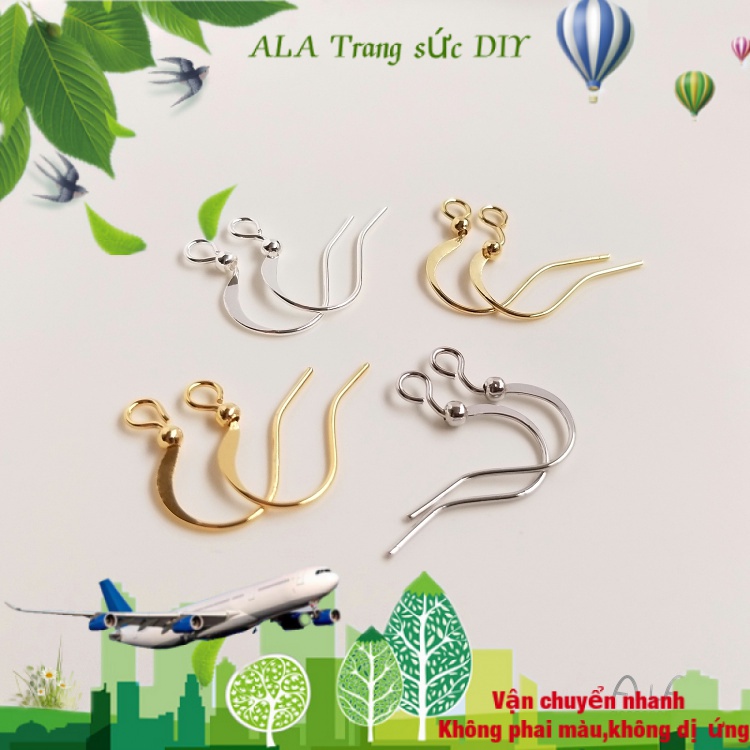 💖Trang sức DIY phụ kiện💖Bảo vệ màu 14K mạ vàng chống dị ứng tai móc tai DIY trang trí tai móc vật liệu phụ kiện thủ công