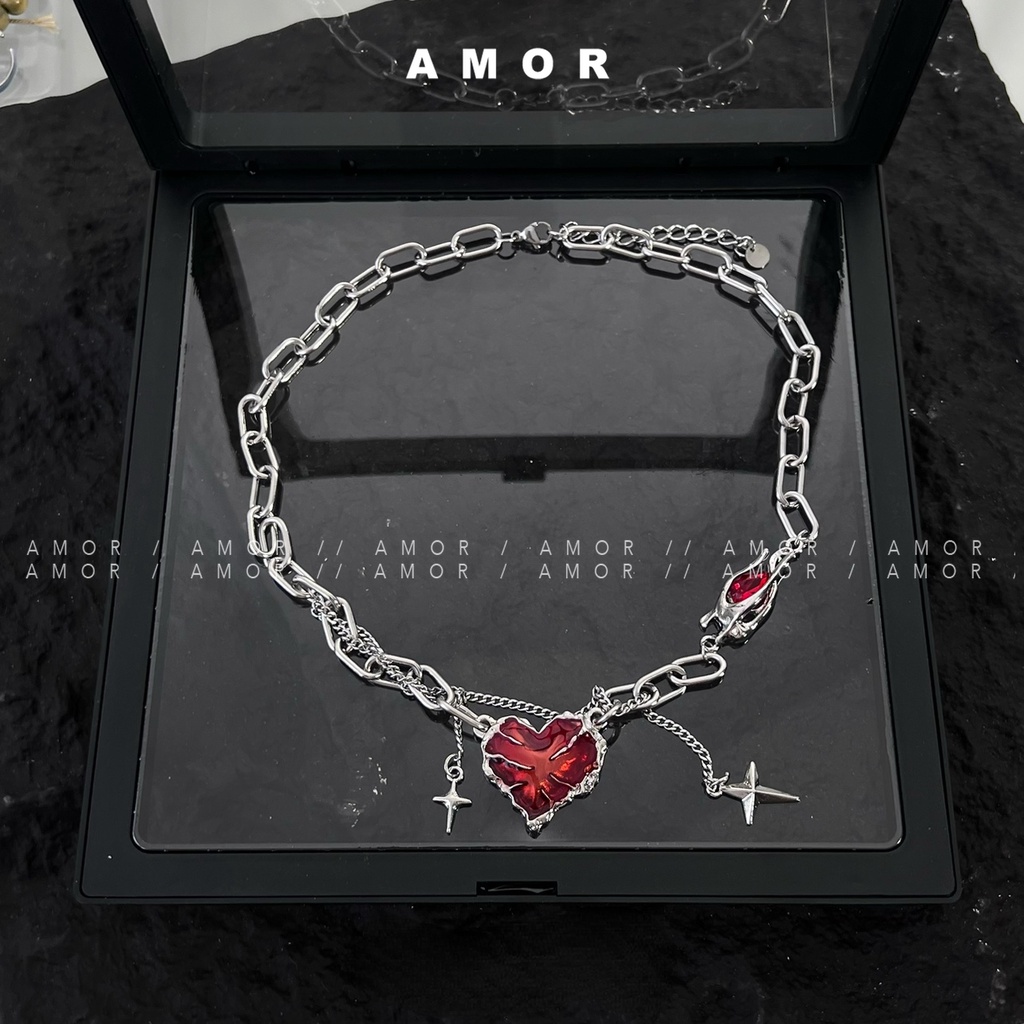 Vòng cổ Hiphop Đường Phố punk Nhỏ Thiết Kế Cao Cấp Lạnh Và Hợp Thời Trang Cho Nam Và Nữ imprisoning love hip hop