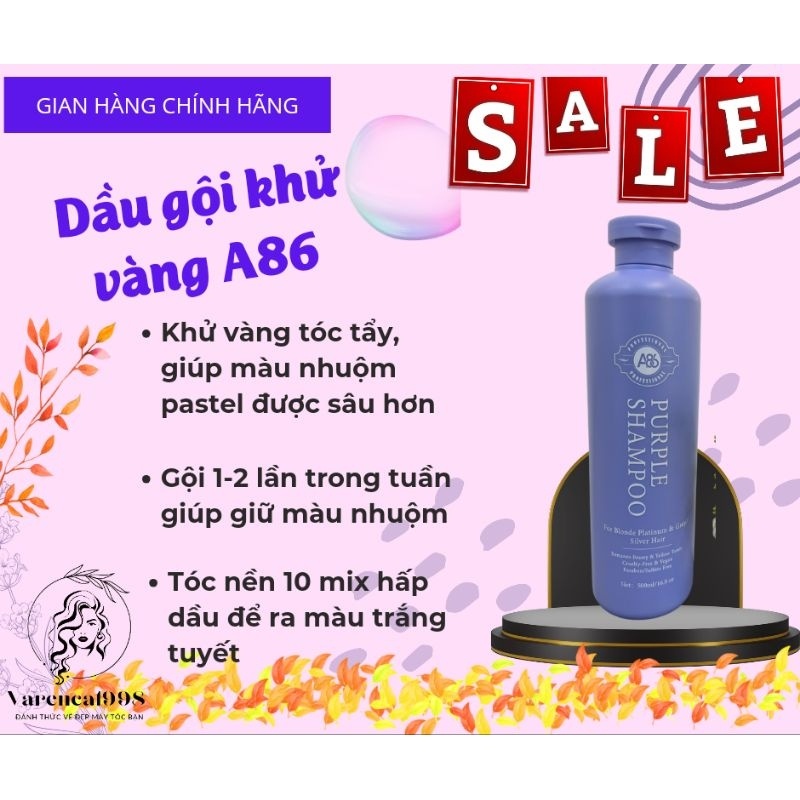 Dầu gội tím khử vàng A86 Purple Shampoo 500ml