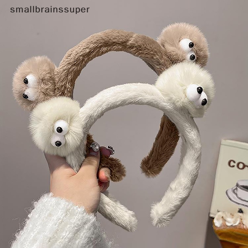 Smallbrainssuper Băng Đô Nhung Lông Dễ Thương Dùng Để Đi Mua Sắm / Trang Điểm Hàng Ngày sbs