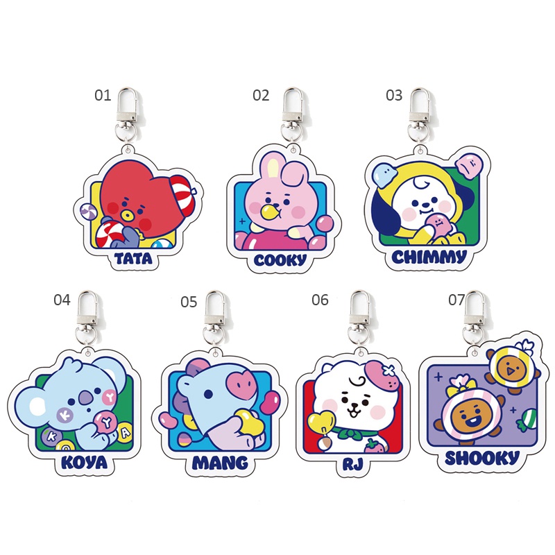 Móc Khóa acrylic Hình Nhóm Nhạc kpop rm jin Supa j-hope jimin v jung kook