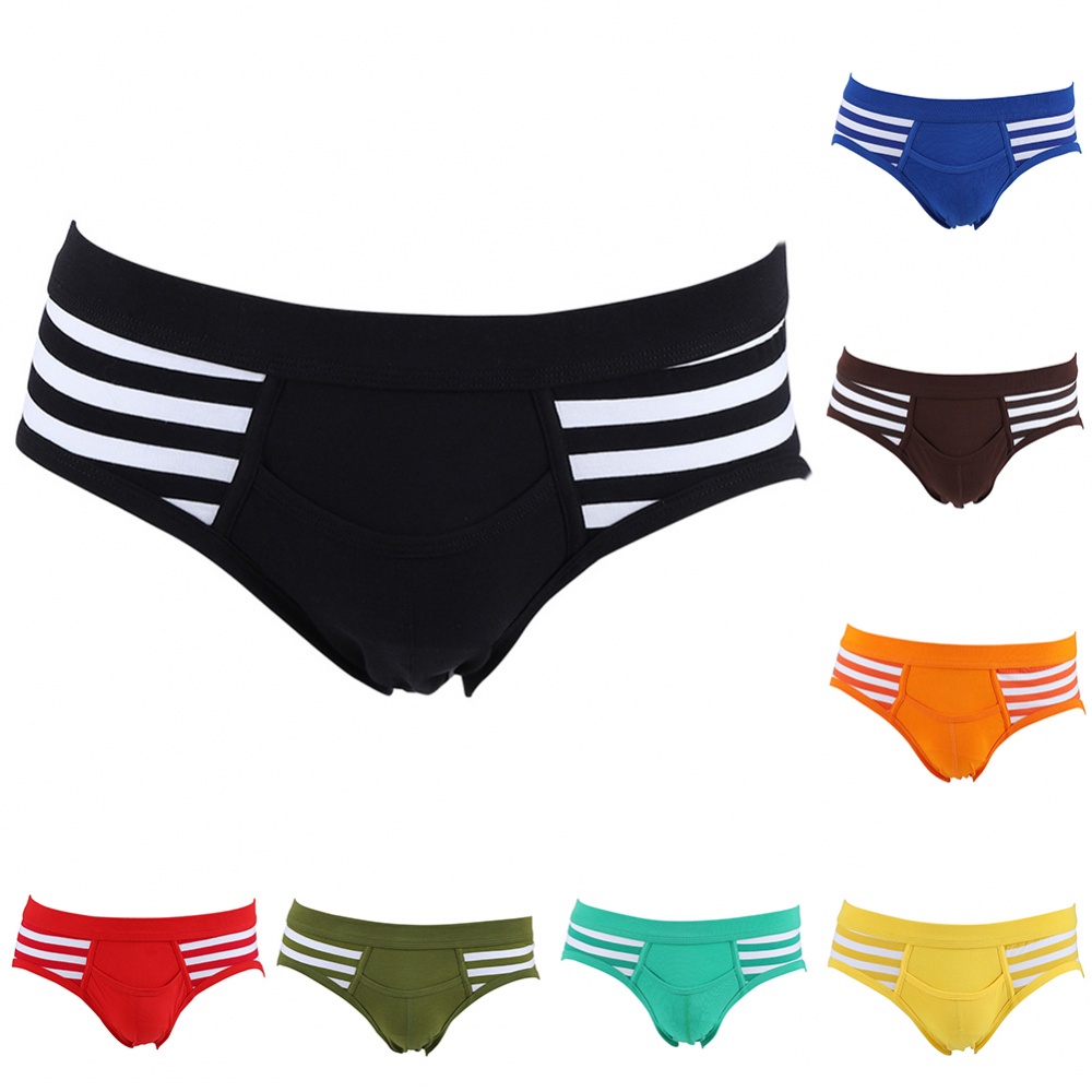 Nam Quần Lót Cotton Thoáng Khí Gợi Cảm Bikini Giữa Eo Quần Lót Túi Quần Đùi