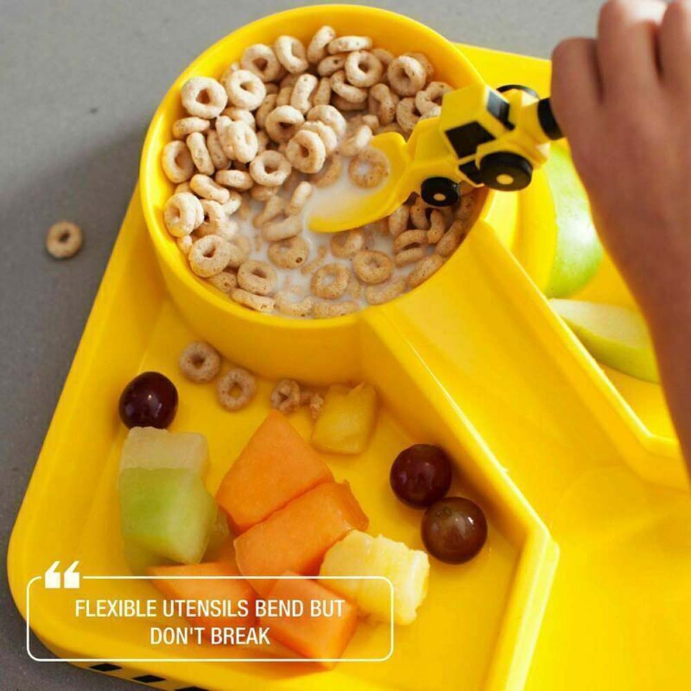 Kids Dish Shovel Fork Spoon Set Cutlery Constructive Eating Tableware Utensil