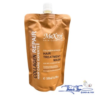 Kem ủ phục hồi collagen 1 phút Collagen Keratin Hair Treatment Mask MAXTOP 500ml