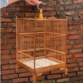 Lồng chim hút mật, chim khuyên, ốc mít Khung lồng hút mật tự ráp chất liệu trúc xử lý Vuông, Thái cửa báng súng bền đẹp