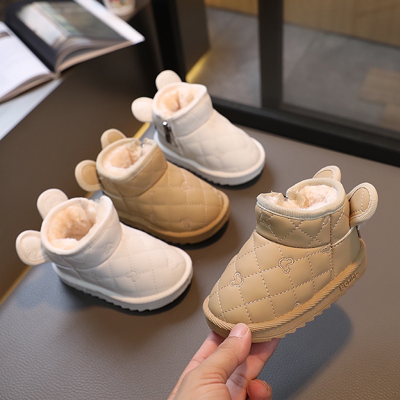 Giày Bốt cotton Lót Lông Cho Bé
