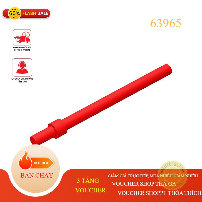 COMBO 6 Chốt Pin 6L 1x6 - Phụ Kiện MOC Tương Thích Part 63965 18274