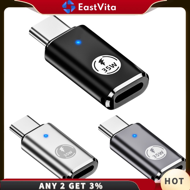 Bộ Chuyển Đổi Sạc Nhanh USB-C Đầu Đực Sang Đầu Cái Có Đèn LED Chỉ Báo