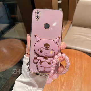 ốp lưng Vivo Y85 Y95 Y91 Y91i v11 v11i v9 Ốp Điện Thoại TPU Siêu Mỏng Mạ Điện Màu Sắc 3D Kuromi Hỗ trợ Cho Với Bracelet Vivo Y85 Y95 Y91 Y91i v11 v11i v9