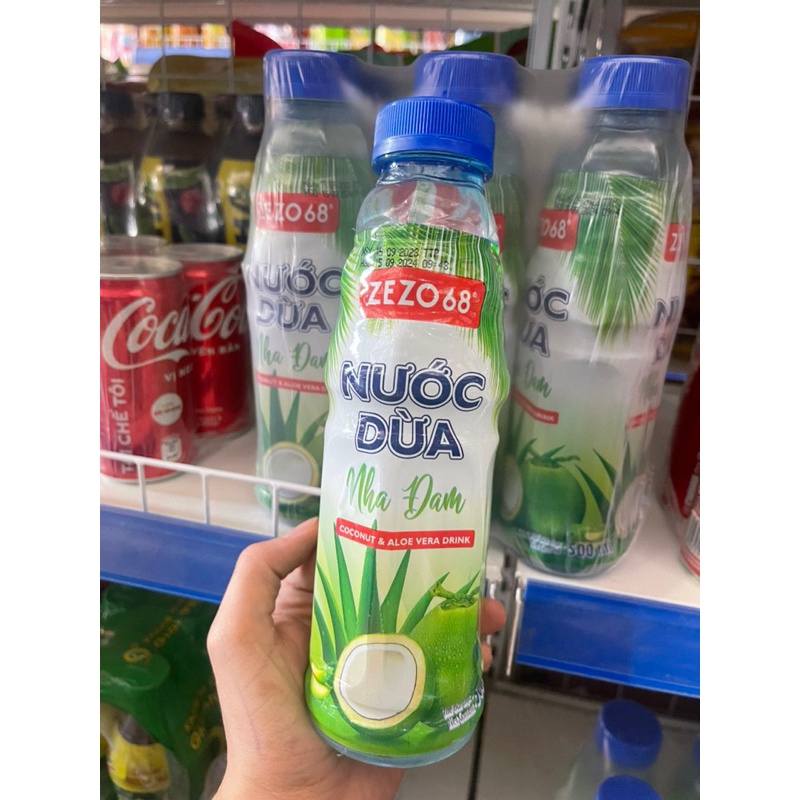 Nước Dừa Nha Đam ZeZo68 Lốc 6 Chai X 500ml [Giá sỉ]