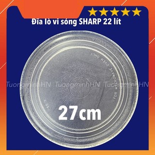 Đĩa thuỷ tinh lò vi sóng SHARP 22 lít 27cm đáy trơn - Đĩa lò vi sóng Shap hàng zin chuẩn