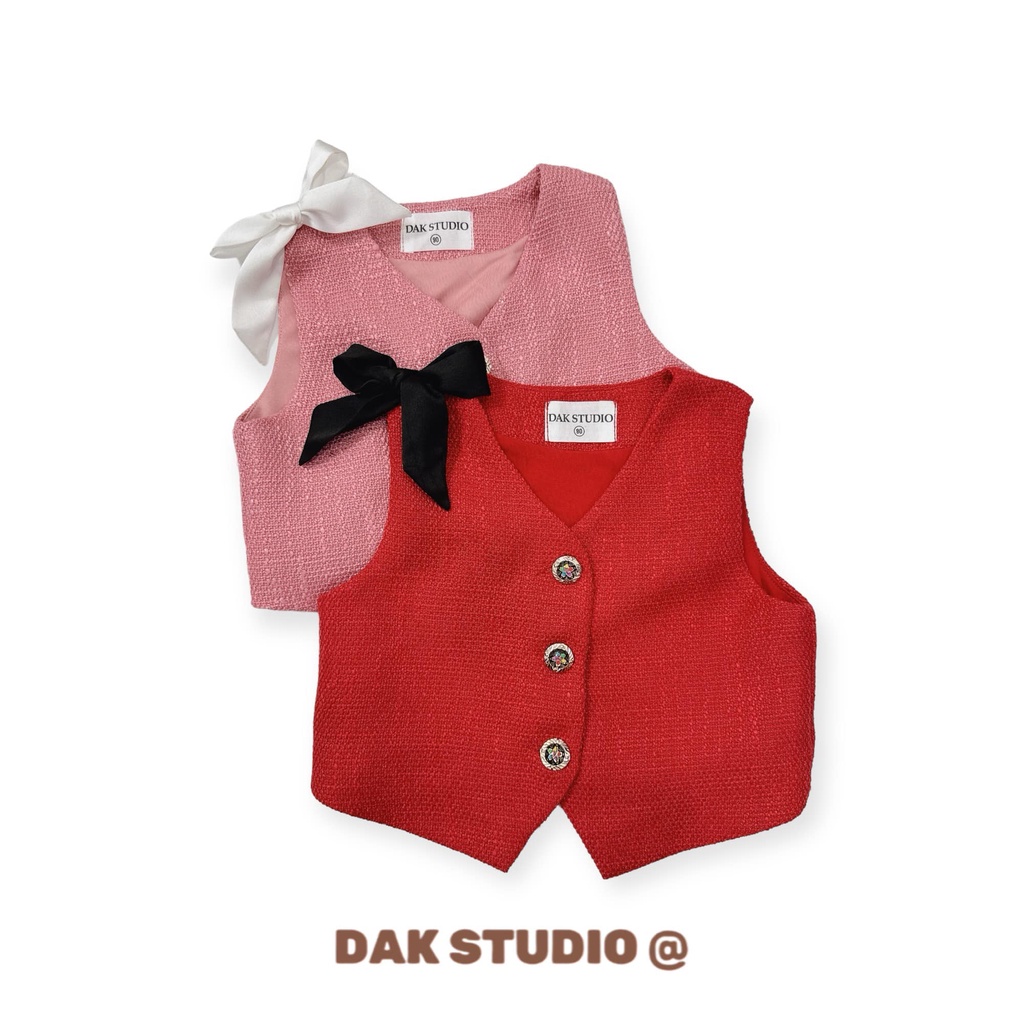 Áo vải dạ nơ vai DAK STUDIO