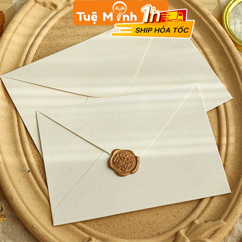 Tem dấu bắng sáp 100% kiểu cổ điển TH09 trang trí bullet journal, con dấu niêm phong phong bì sáp nóng chảy sẵn