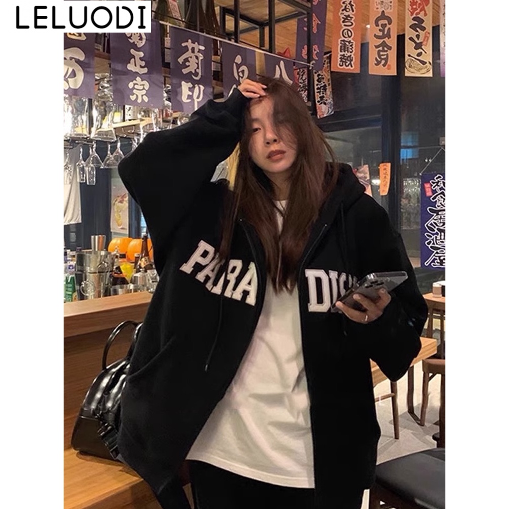 LELUODI Áo Khoác hoodie áo khoác nữ zip hoodie cổ xưa trendy fashionable Thanh lịch A28J0M3 37Z230912