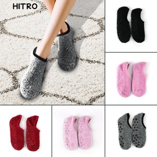  HITRO  Tất sàn nữ  Tất chân lông cừu ấm áp Dép tập Yoga chống trượt mùa đông mềm mại 