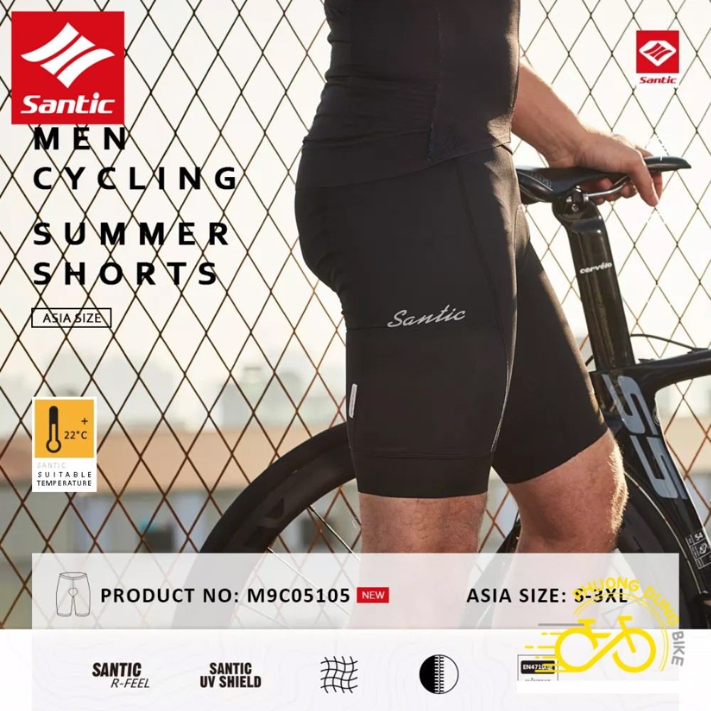Quần nam đi xe đạp thể thao SANTIC M9C05105 (có túi bên hông)