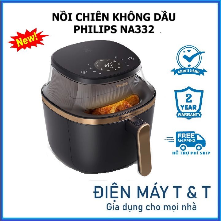 Nồi chiên không dầu Philips NA332 MẪU MỚI dung tích  6.2 lít - Bảo hành 2 năm chính hãng