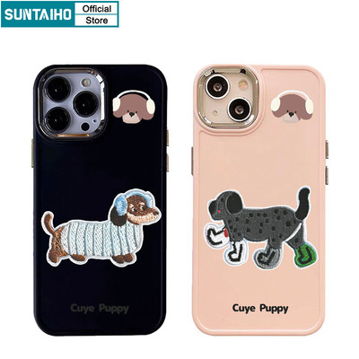 Suntaiho Ngộ nghĩnh Vỏ Độc Đáo Họa Tiết Dachshund Ốp Điện Thoại Cho Iphone 16 15 14 12 13 11 Pro Max IP 7 8 Plus Iphon X Xs XR Xs Max Silicon Mềm Cao Cấp Chống Sốc Ốp Lưng