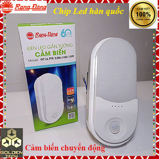   Chính hãng  Đèn LED gắn tường cầu thang cảm biến chuyển động 15W Rạng Đông -Size: 220x100mm Model GT16.PIR 