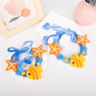 Khăn Choàng Cổ Đan Len Màu gradient Dễ Thương Dùng Trang Trí Cho Thú Cưng
