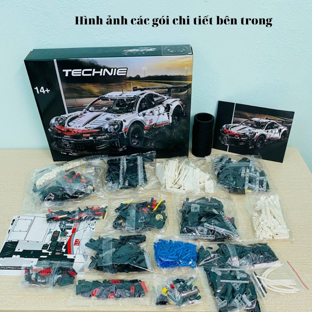 Đồ chơi lắp ráp mô hình Posche 911 RSR 42096 tỉ lệ 1:10 1630PCS