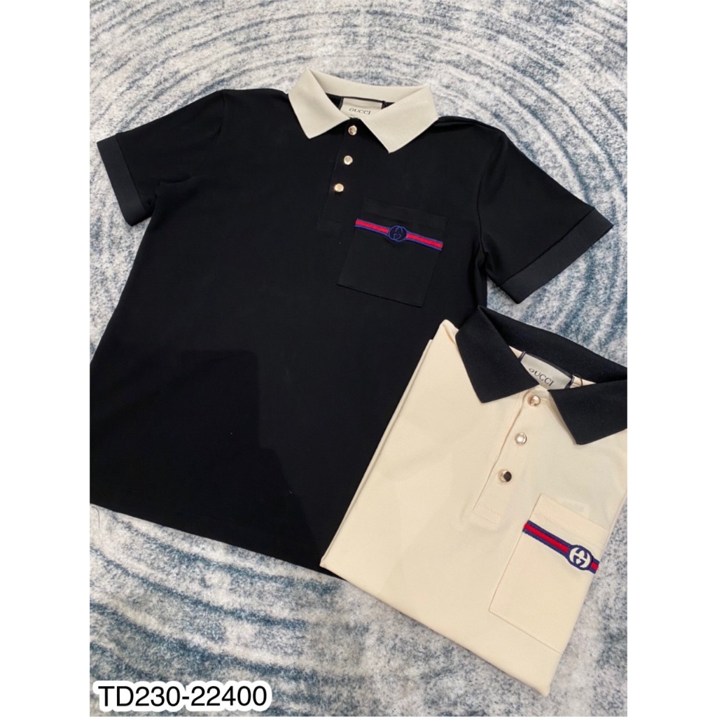 Áo polo nam G.C túi thêu logo siêu đẹp - Áo polo nam cotton be basic hot hit