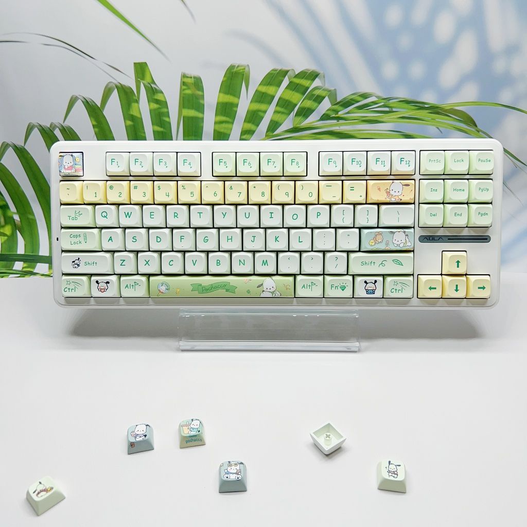 Keycap chó Pacha, chiều cao MOA, 140 phím, quá trình thăng hoa PBT, keycap bàn phím gió dễ thương
