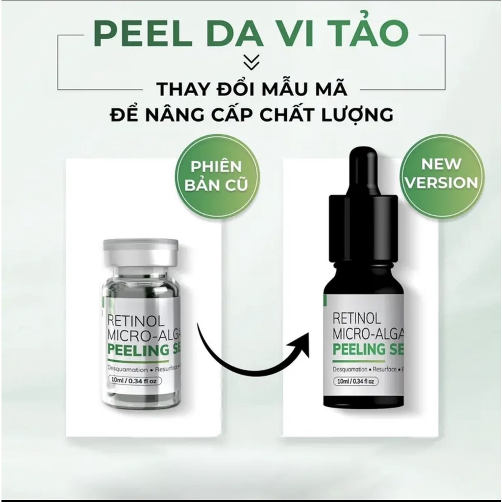 Serum Peel Da Vi Tảo Retinol 10ml LE'PEAU, Tặng Kèm Serum B5 Và Serum Mụn