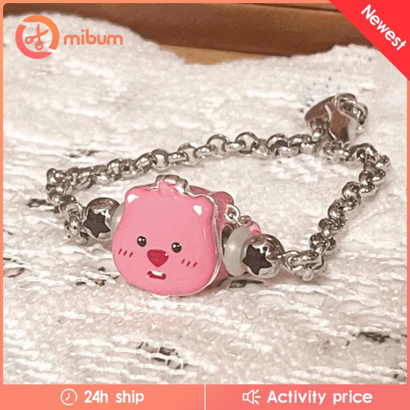 Dễ Thương Vòng Đeo Tay Màu Hồng Nhẹ Nhàng Hình ruki loopy Đáng Yêu Thời Trang Cho Nữ