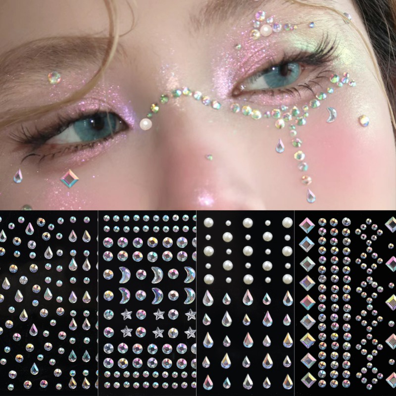 Miếng Dán Trang Trí Mặt / Lông Mày / Cơ Thể Bằng acrylic 3d Dùng Một Lần diy