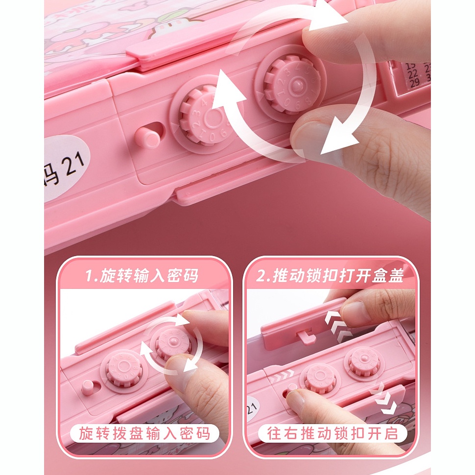 Hộp Đựng Bút Đa Năng Có Khóa Mật Khẩu Cho Bé Trai