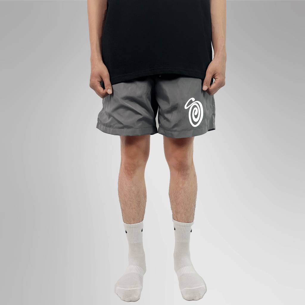 Quần short dù gió thể thao Stussy chữ S form trên đầu gối siêu nhẹ thoải mái chống nước có lót lưới