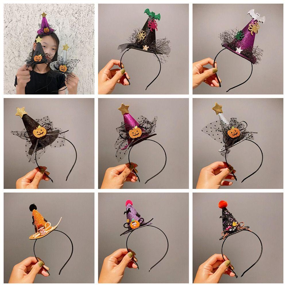 Băng Đô Cài Tóc Hình Nón Phù Thủy Dơi / Người Nhện / Ngôi Sao Kiểu halloween Dễ Thương